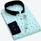 Wit with Navy Anchor Print / XS
