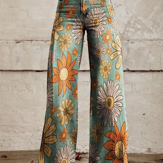 Tonia | Vintage Wide-Leg Floral Pants