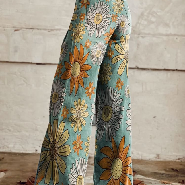 Tonia | Vintage Wide-Leg Floral Pants