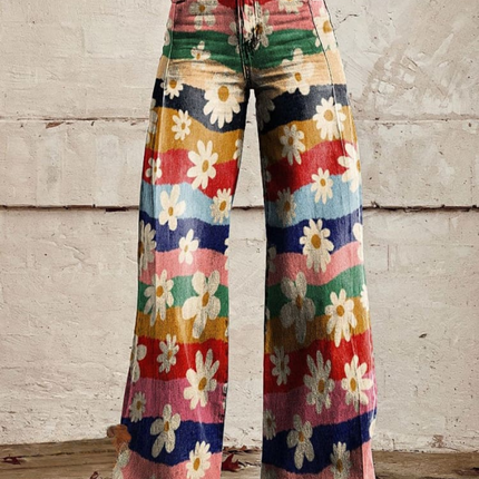 Danielle | Retro Wide-Leg Floral Pants