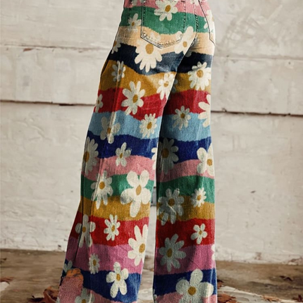 Danielle | Retro Wide-Leg Floral Pants