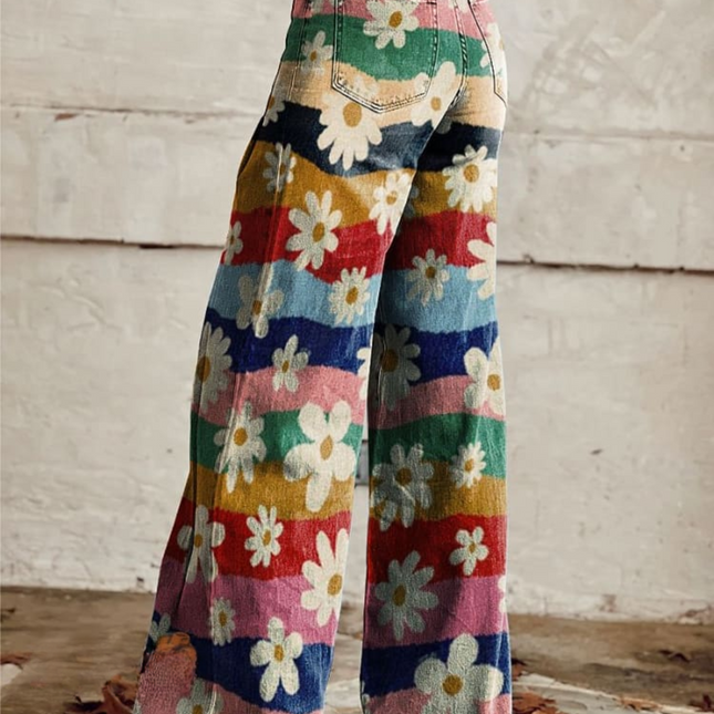 Danielle | Retro Wide-Leg Floral Pants