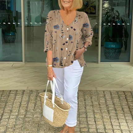 Edita | Cotton and Linen Floral Top