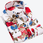 Wit with Rood & Blauw Floral Print / XS