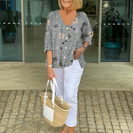 Edita | Cotton and Linen Floral Top