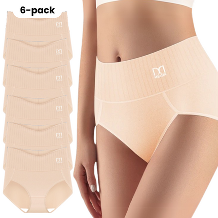 Comfora™ | 6-pack ademende en comfortabele slipjes met hoge taille en buikondersteuning