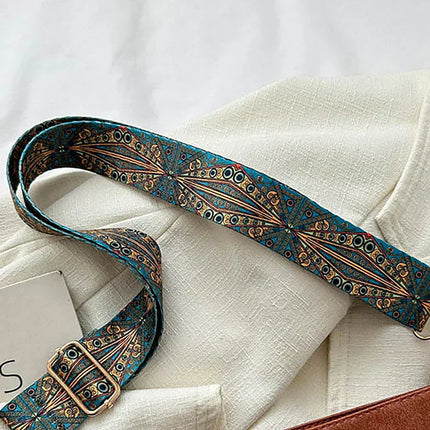 Embjørg | Klassisk skulderveske med justerbar mønstrete stropp