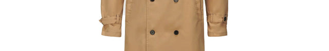 Lange heren trenchcoat met epauletten