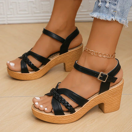 Osleen | Braided High Heels Sandals