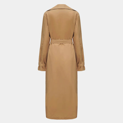 Lange heren trenchcoat met epauletten