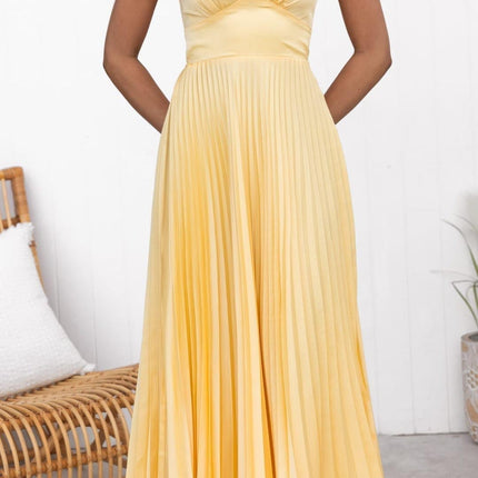 Monique | V-neck Pleated Maxi Dress