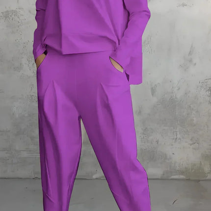 Elise | Casual round neck long sleeve two piece suit