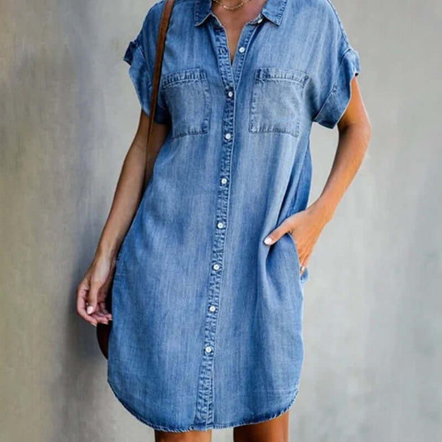 Helsa | Elegante denimjurk met buikbedekking