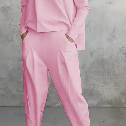 Elise | Casual round neck long sleeve two piece suit