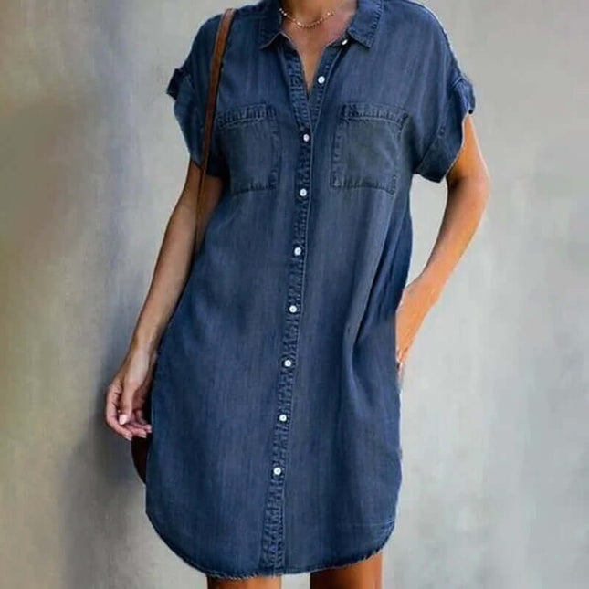 Helsa | Elegante denimjurk met buikbedekking