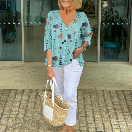 Edita | Cotton and Linen Floral Top