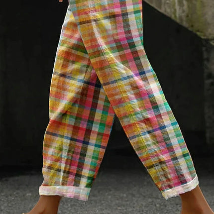 Michelle | Comfortable CheckeRood Pants