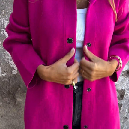 ELISA | Casual single-breasted blazer with hood