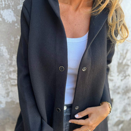 ELISA | Casual single-breasted blazer with hood