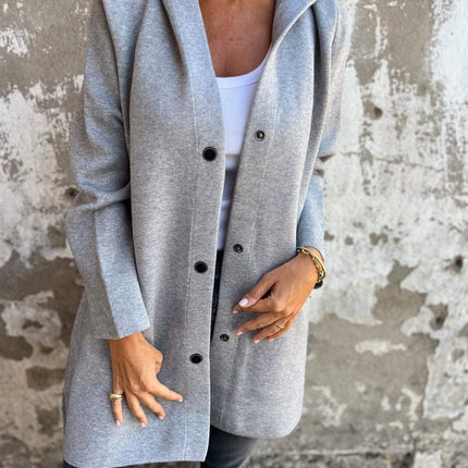 ELISA | Casual single-breasted blazer with hood